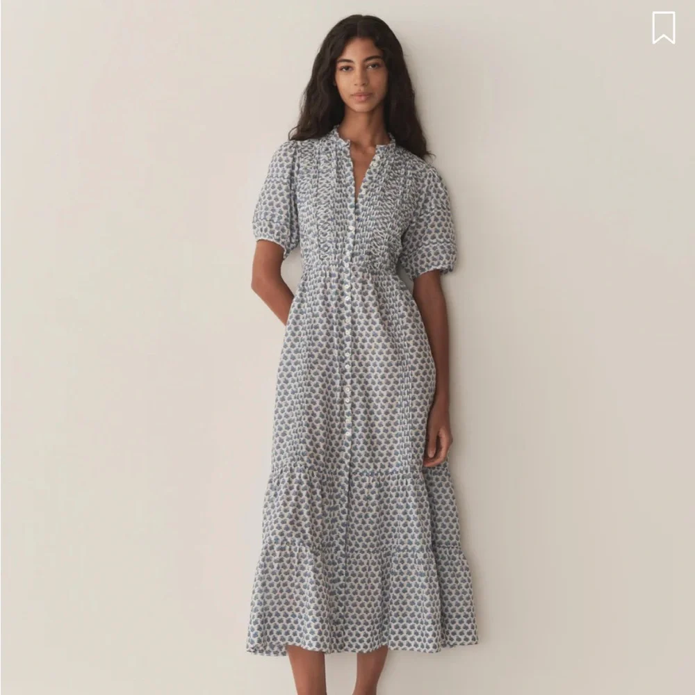 doen black and white dress DEn Emmaretta Shirred Gingham Organic Cotton-Voile Midi Dress - Black